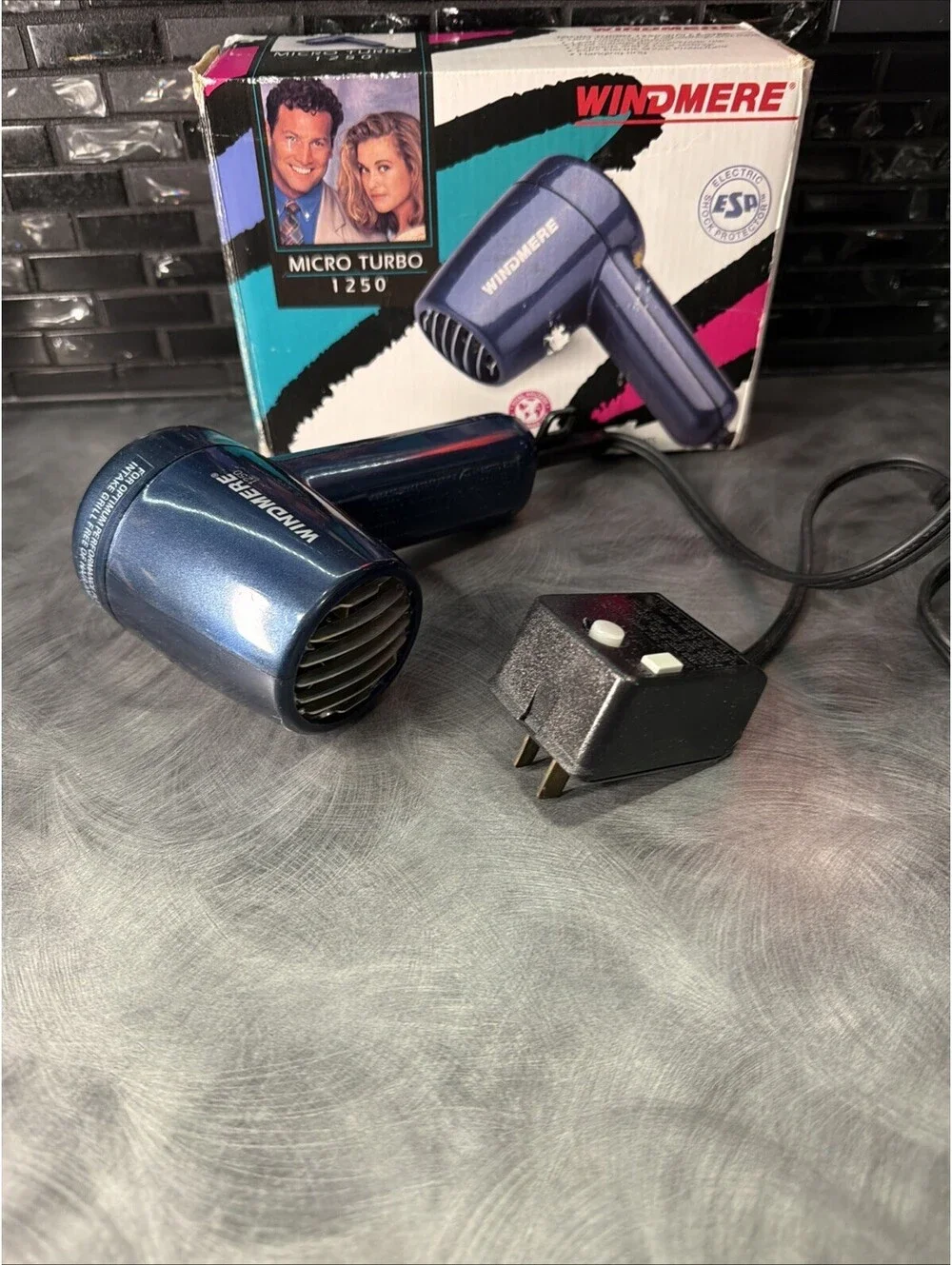 Vintage Windmere Micro Turbo 1250 Travel Hair Dryer MP-12A/303 Dual Voltage NWB